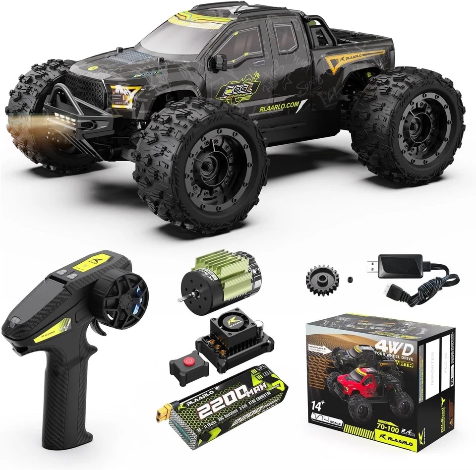 Rlaarlo Rog1 Metal 1/14 Scale Brushless RTR Off-Road RC Monster Truck 3S Lipo - Image 1 of 4