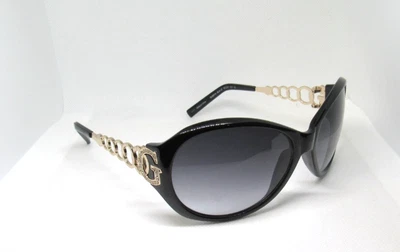 Gafas de sol Guess negras ovaladas - Brazos de eslabones de cadena dorada con logotipo G - Moda glamorosa Foto 1 de 4