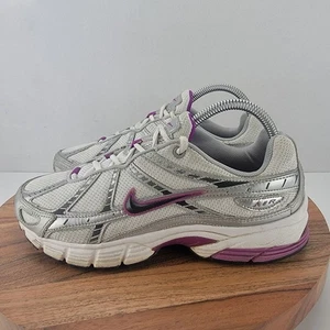 Nike Damengröße 7,5 weiß lila luftgepolsterte Laufschuhe 318248-101 - Bild 1 von 8