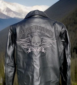 Giacca pelle Harley Davidson uomo DESIGNATOR Willie G teschio 2XL alta 97078-09VM - Foto 1 di 12
