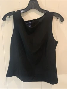 Blusa sin mangas Ann Taylor talla 6 mujer negra cuello cuadrado sin mangas de colección Y2K - Imagen 1 de 5