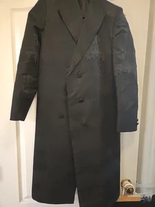 Bekishe Size 20M Jewish Hasidic Rabbi Jacket Black 22W72 Missing Buttons (GB6) - Picture 1 of 4