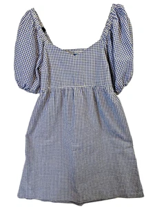 Old Navy Women size S Tall Puff Sleeve Seersucker All Day Dress Prairie Pockets - Picture 1 of 13