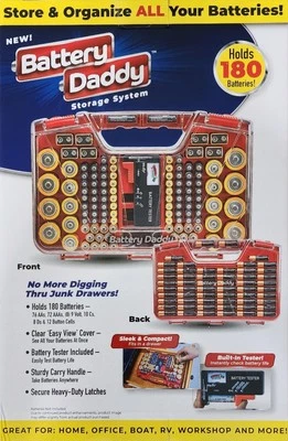 180 Battery Daddy Storage System Caddy Organizer with Case and Tester. - Image 1 of 4