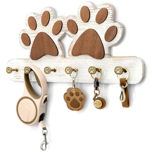 Farmhouse Key Holder for Wall - Decorative Dog Leash Hanger and Coat Rack Wal... - Bild 1 von 6