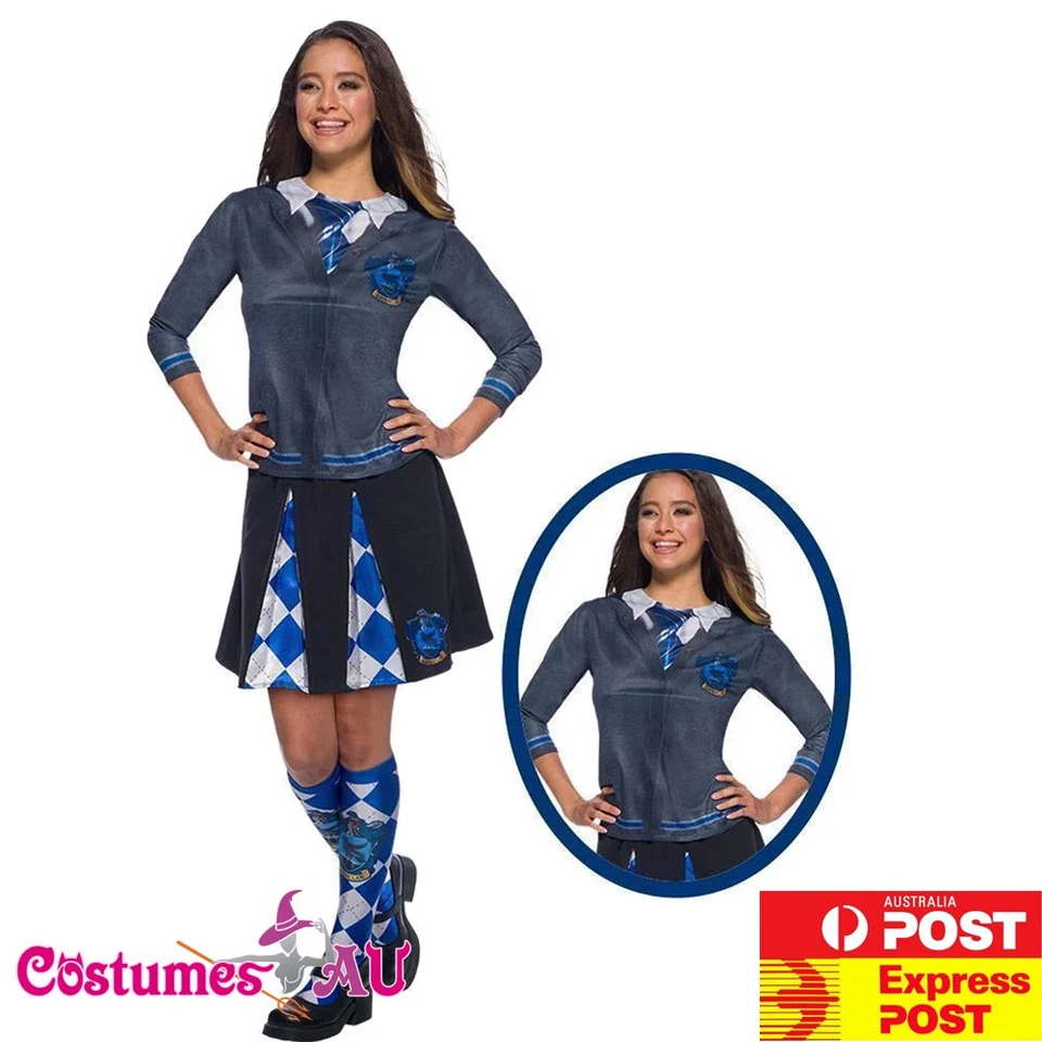 Oficial Damas Harry Potter Ravenclaw Disfraz Top Azul Libro Semana Camisa Foto 1 de 4