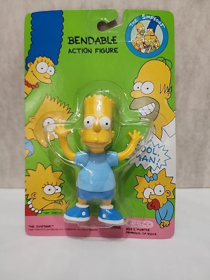 Figura de acción flexible de Los Simpson Bart 1990 Jesco 20th Century Fox sin usar, en caja Foto 1 de 4
