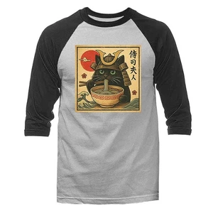 Gato Ramen Fideos Anime Japonés Manga Kawaii Gato Humoroso Manga 3/4 Raglán - Imagen 1 de 10