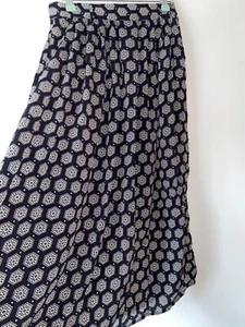 Boho Skirt Size 10 Long Black Geometric Pockets Vintage Retro Jones New York - Picture 1 of 12
