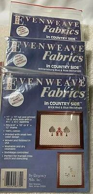 Regency Mills Evenweave Fabrics Country Side Printed Aida Lot of 3 Mixed - Image 1 of 4