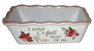Mini pan sartén de cerámica de otoño ~ I LOVE FALL MOST OF ALL ~ 6"L x 3 1/2"W x 2 1/4"T - Imagen 1 de 2
