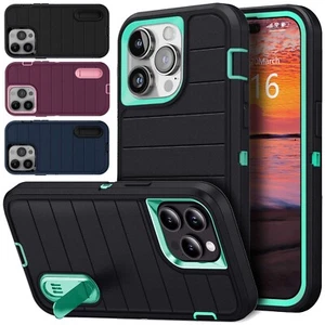 For Apple iPhone 14 Pro Max/14 Plus/14 Pro/14 Kickstand Case Shockproof Cover - Picture 1 of 70