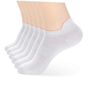 Ankle Socks Womens and Men Thin Athletic Running Low Cut No 7-9 6 Pairs-white - Picture 1 of 7