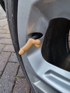Novelty Car Bike Tyre Willy Penis Dick Valve Dust Caps Pack Of 4, Next day post - Picture 1 of 9