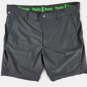 Psycho Bunny Golf Shorts Men's 36 Black Soft Stretch Shiny Material - Picture 1 of 11