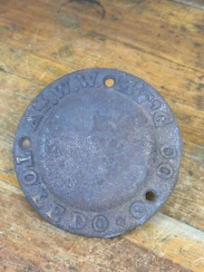Antique Butter Churn LID WEIGHT 6.25" Dia ~ American Wooden Ware Co. Toledo, OH - Picture 1 of 8