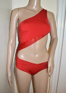 LA PERLA Red Beaded Embellished 1 Pc Soutache Swimsuit New 42 US 6 Org $850!! - Picture 1 of 22