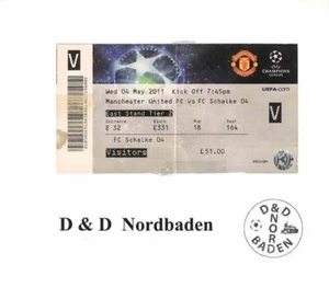 Ticket / Eintrittskarte 10/11 EC Manchester United - FC Schalke 04 - Bild 1 von 1