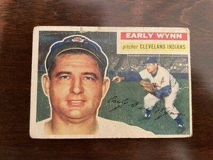 1956 TOPPS #187 EARLY WYNN VINTAGE BASEBALL CARD VG-EX CONDITION INDIANS HOF