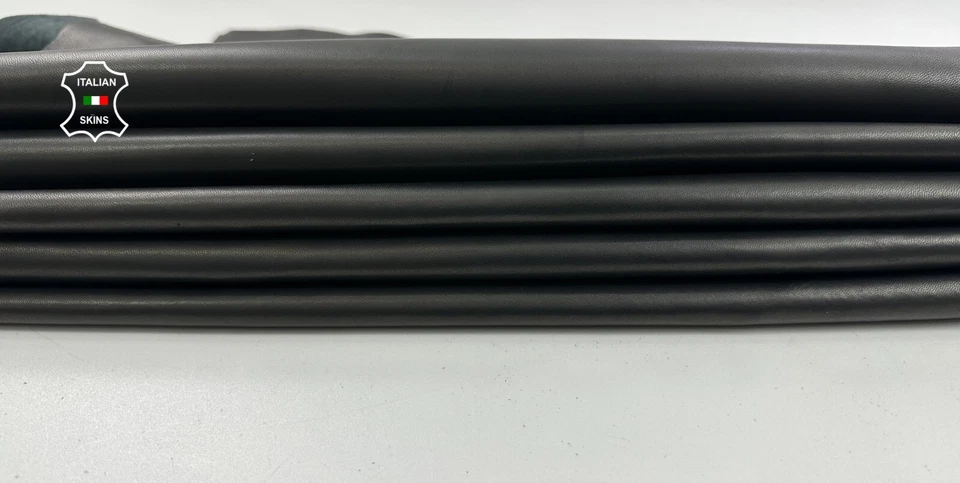 NATURAL BLACK NAKED Italian soft Lambskin leather 7 skins 30sqf 0.9mm #C3594 - Image 1 of 4