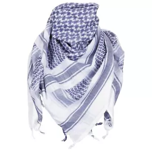 Cotton Keffiyeh Tactical Desert Scarf Wrap Shemagh Head Neck Cover Arab Blue - Picture 1 of 2