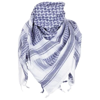 Algodón Keffiyeh Táctico Desierto Bufanda Envoltura Shemagh Cabeza Cuello Cubierta Azul Árabe Foto 1 de 2