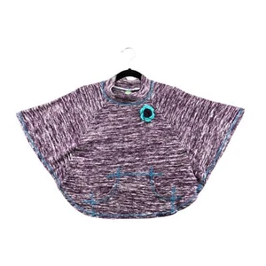 Dollie & Me Girls Size 10 Knit Lightweight Poncho Pullover Purple Heather - Picture 1 of 11