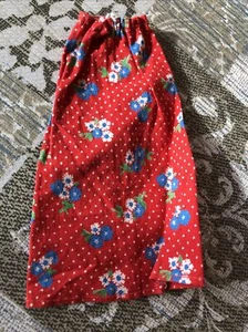 Vintage Barbie Doll Best Buy #7205 Skirt Red Floral Maxi - Picture 1 of 3