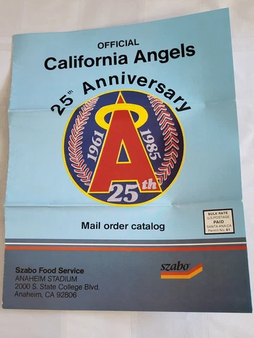 1985 CALIFORNIA ANGELS MAIL ORDER CATALOG MLB BASEBALL SPORTS MEMORABILIA Cover