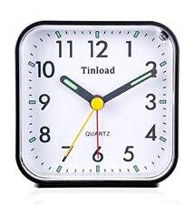 Tinload Small Battery Operated Analog Alarm Clock Silent Non Ticking Ascending