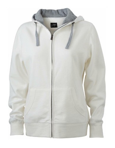 OFF WHITE James+Nicholson JN 962 Felpa con cappuccio e zip stile di vita da donna