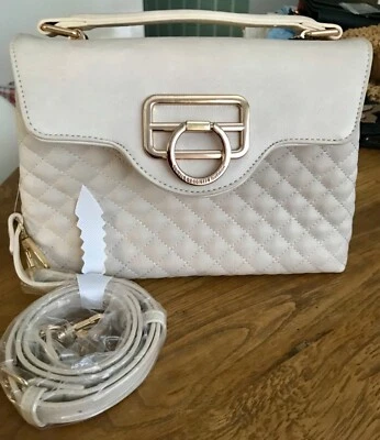 COLETTE By Colette Hayman quilted Handbag Tote Ivory Gold BNWT Sold Out - image 1 of 4