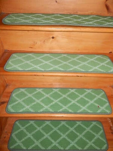 13 Stufen 9" x 30" + Podest 27" x 30" Treppenstufen Treppe GEWEBTE WOLLE. - Bild 1 von 6