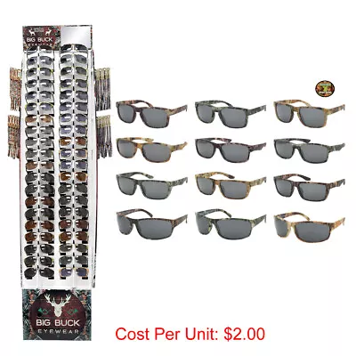 WHOLESALE SUNGLASSES CAMO SPORT STYLES 180 PCS WITH DISPLAY BULK LOT SUNGLASS - Image 1 of 4