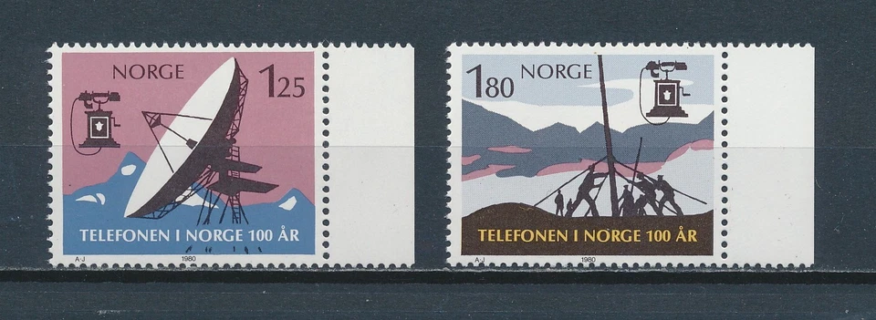 Norway    763-4 MNH, National Telephone Centenary, 1980 - Image 1 of 1