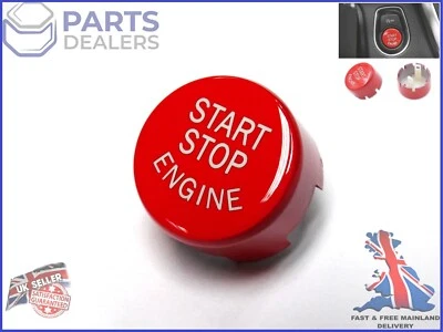 ENGINE START STOP BUTTON COVER BMW F SERIES 1 2 3 4 5 6 7 X3 X5 X6 RED WITH OFF - Image 1 of 4