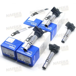 4x Delphi Ignition Coils Spark Plug Genuine For VW Audi Skoda Seat 1.4TSI 1.6FSI - Picture 1 of 5