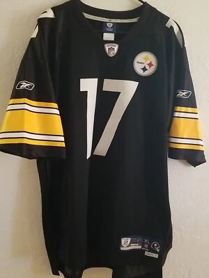 复古匹兹堡钢人队 Mike Wallace #17 锐步黑色球衣 XL 码 — 第 1/4 张图片