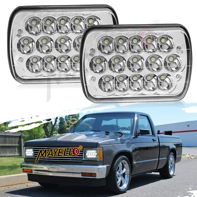 For 82-93 Chevy S10 Blazer GMC S15 7X6" Reflector LED Headlights Hi/Lo Chrome US - Image 1 of 4