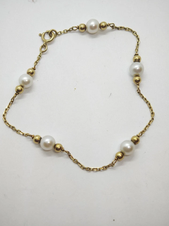 Armband Perle 585 er Gelbgold 19 cm - Bild 1 von 3