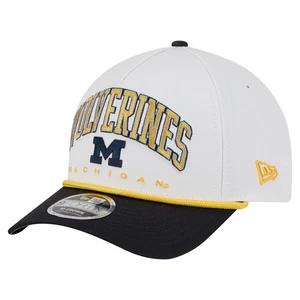 Men's New Era White/Navy Michigan Wolverines Arch Two-Tone Rope 9FORTY A-Frame - Picture 1 of 5