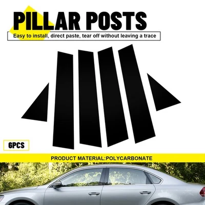 Se adapta a Volkswagen Passat 2011-19 poste negro brillante pilar puerta ventana cubierta N Foto 1 de 4