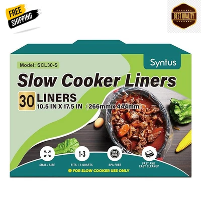 Slow Cooker Liners, 30 Count Cooking Bags Small Size Disposable Pot Liners Plast - Image 1 of 4