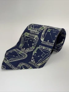 Old Time Baseball Stadiums Silk Tie Crosley Forbes Comiskey Polo Grounds Ebbets - Picture 1 of 8