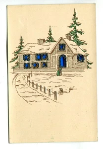 Vintage Hold to Light Postcard, Winter Scene, Made in Austria - Foto 1 di 4