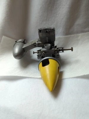 Vintage FOX 50 Model Airplane Engine With Muffler & Nose Cone Spinner  - Image 1 of 4