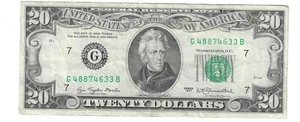 SERIE 1977 20 $ CHICAGO NOTE LOT M48 - Bild 1 von 2
