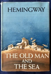 THE OLD MAN AND THE SEA - HEMINGWAY- FIRST ED- 1952 BOOK OF THE MONTH - HC - DC - Picture 1 of 6