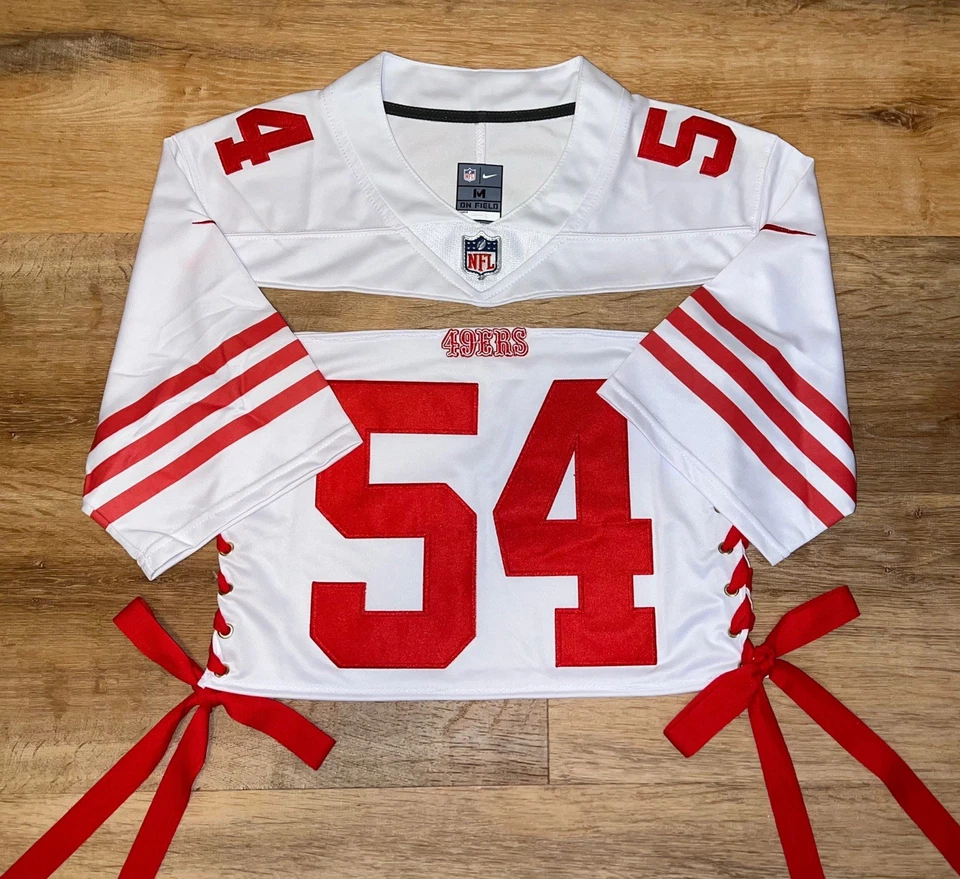 Camiseta corta personalizada con cordones de los 49ers | Top del equipo de la NFL recortado para mujer | Conjunto del día del juego Foto 1 de 3