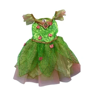 Disney Tinkerbell Costume 3 Dress Girls Green Butterfly Sequins Halloween Fairy - Picture 1 of 11